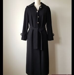 13. Vintage John Warden Sophisticated Black Women's Single Breasted Dress Coat